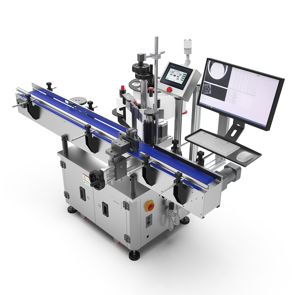 全自動視覺圓瓶定位貼標(biāo)機